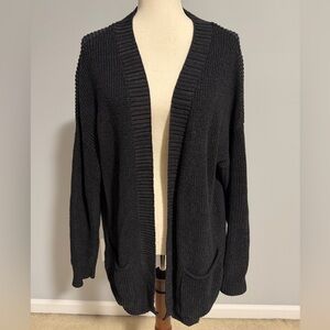 a.n.a Charcoal Black Knit Long Cardigan Sweater